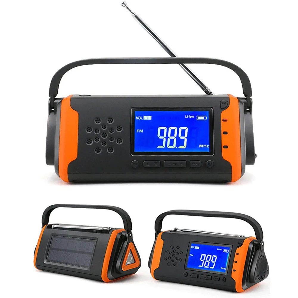 Динамо лампа Мощность банка 4000 мА/ч IPX3 Перезаряжаемые Заводной ручной фонарик на