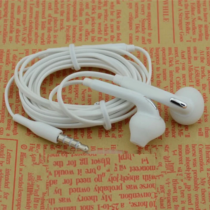 

White Wired In-Ear Earphone Headset with Microphone Galaxy Jack Earphone S6 3.5mm For Mobile Phone For Samsung
