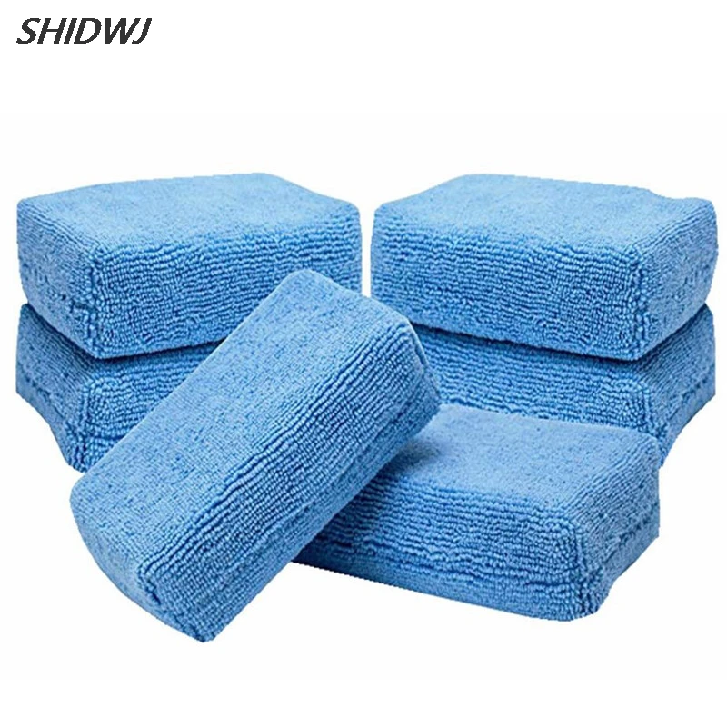 

5PCS Car Microfiber Applicators Sponges Cloths Microfibre Hand Wax Polishing Pad 12cmx8cm