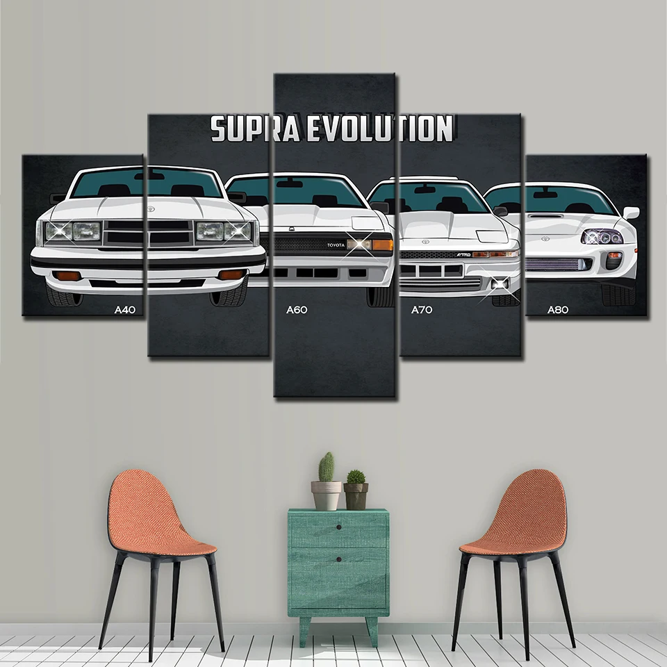5 шт. wall art Рамки Supra A40 A80 автомобиля Современная Панель Холст Картина HD печати для