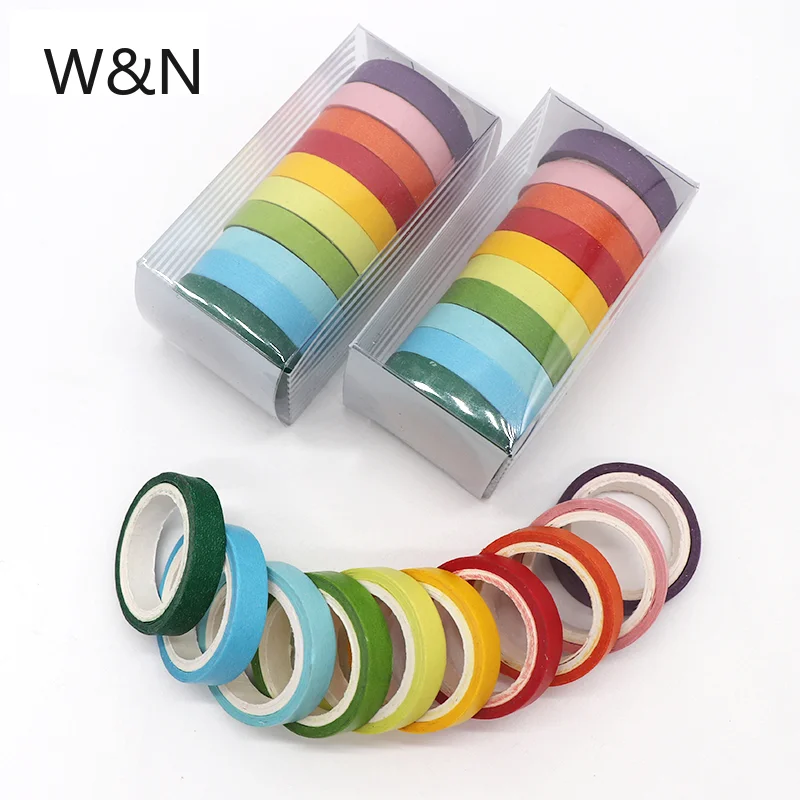 10 шт./лот однотонная Радужная васи лента набор клейкой ленты DIY Скрапбукинг