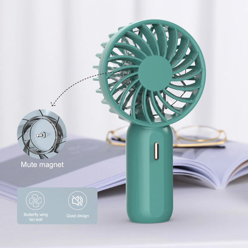 

Portable 2 In 1 Mini Type Handheld Fan Summer 3 Modes Cooling USB Rechargeable Small Fan With Light For Outdoor Travel Home