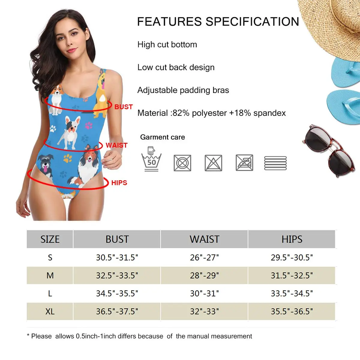 

2020 Swimwear One Piece Swimsuit Women Backless Monokini Cartoon Dogs Footprint Swimsuit Sport Bodysuit Beach Bathing Suit Swim