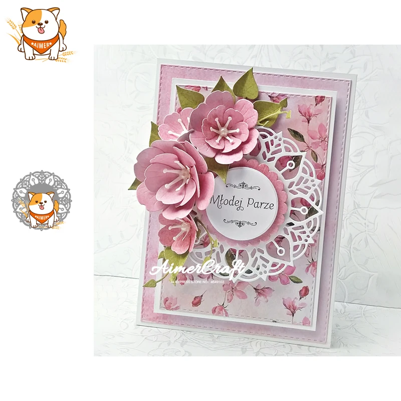 Кружевной круг венок металлические режущие штампы для рукоделия декоративное