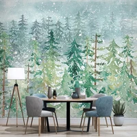 custom wallpaper 3d nordic style hand painted pine abstract forest watercolor wall painting living room tv home d%c3%a9cor tapety