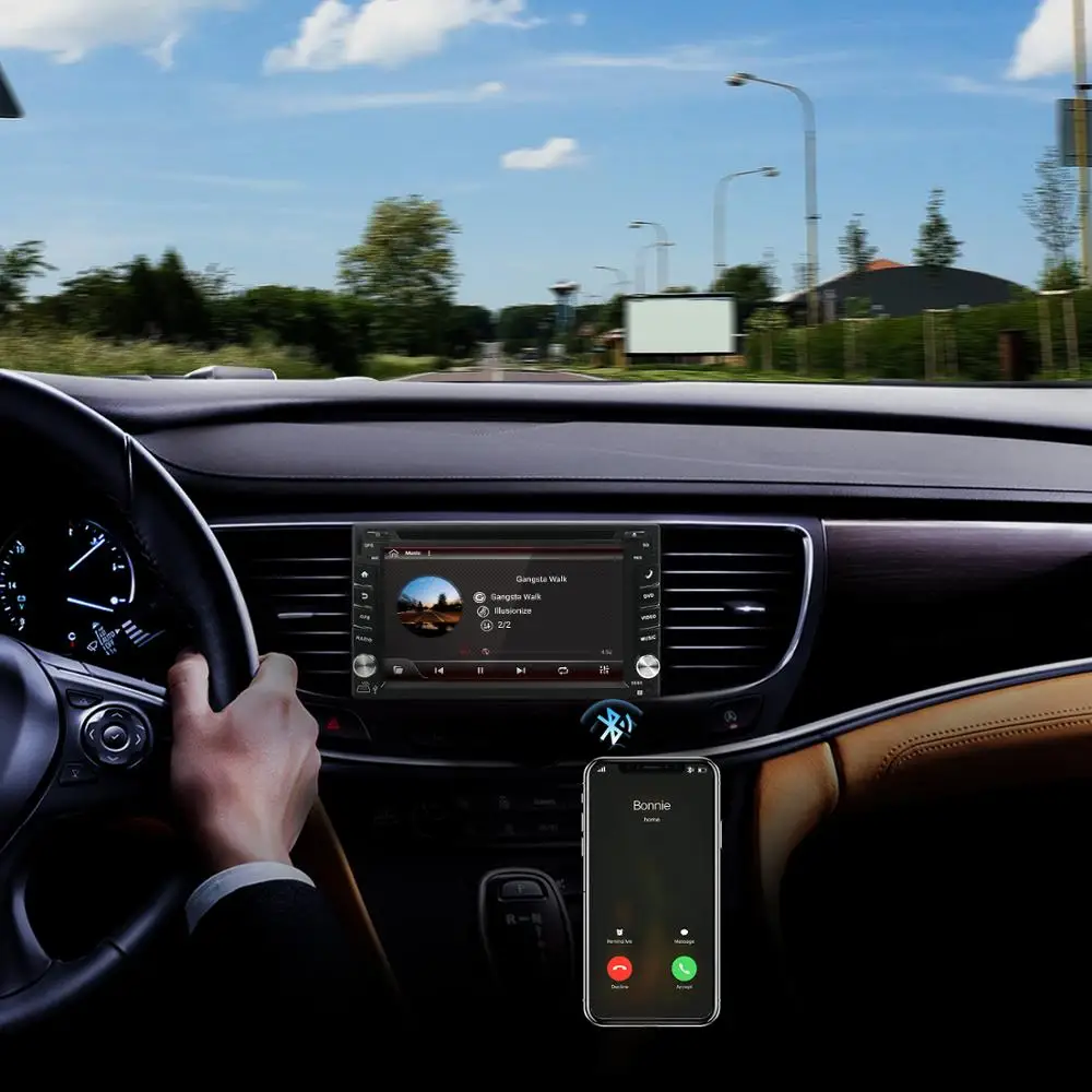 Мультимедийная магнитола универсальная стереомагнитола на Android 10 с GPS Wi-Fi и