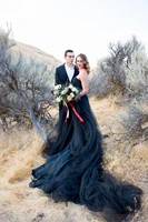 modest new a line black tulle wedding dresses strapless court train backless cheap bridal gowns plus size robe de mariee