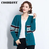 coodrony brand korean fashion harajuku v neck warm cardigan for women autumn winter knitted ladies kawaii slim sweaters w1465