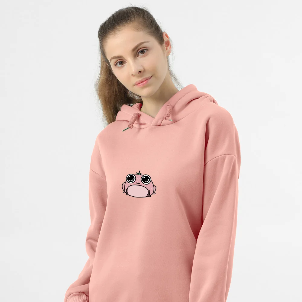 Pink Frog Hoodie Harajuku Casual Pullover Aesthetic Clothes Oversized Hoodies Women Long Sleeve Winter Cute Sweetshirt for Girls
