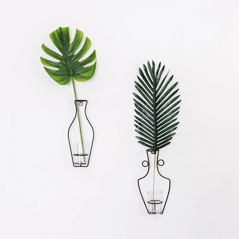 

Elegant Wrought Iron Vases Shape Creatives Wall Hanging Wire Decorative Holder for Home Decor Weddings Events HUG