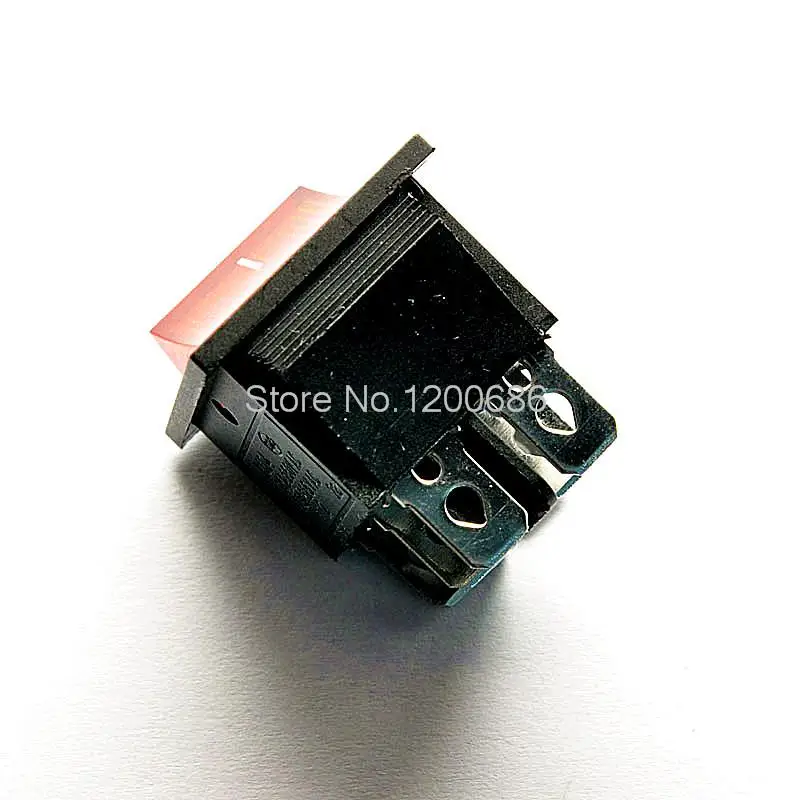 Большой выключатель KCD2 KCD4 202 красный 6 футов 2 файла с подсветкой 16A / 250V |