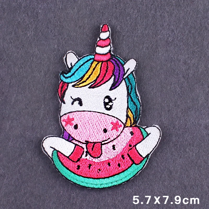 Вышитые нашивки с единорогом для одежды аксессуары утюга аппликация