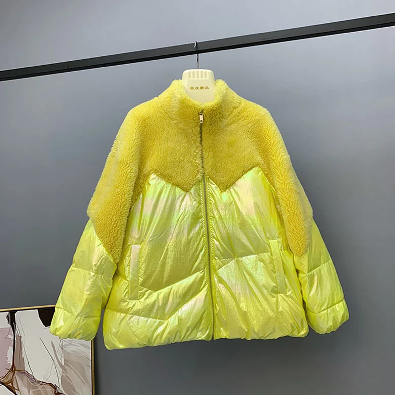 Зимняя куртка женская 2019 новая белая пуховик Женская пуховая из овечьей шерсти