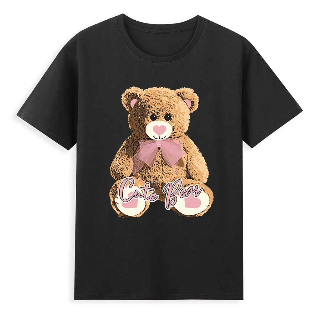 

Funny Teddy Bear T Shirt with Animated Graphics Best-selling Fashion Dark Bear Cotton Top Unisex Puppet Bear T-shirt
