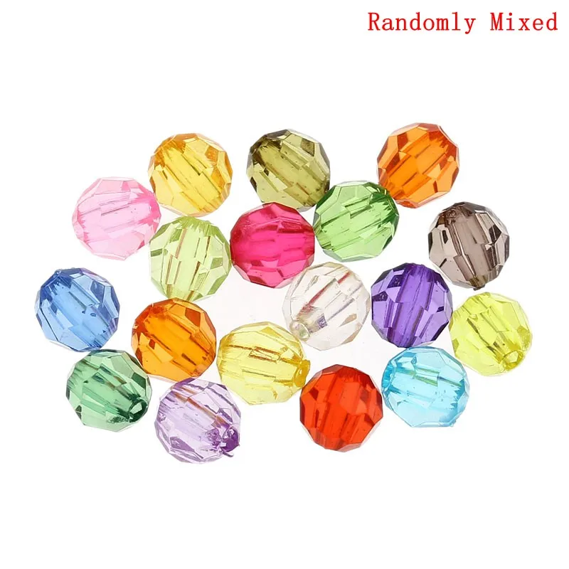 DoreenBeads 500 шт. разноцветные акриловые бусины граненые круглые россыпью для