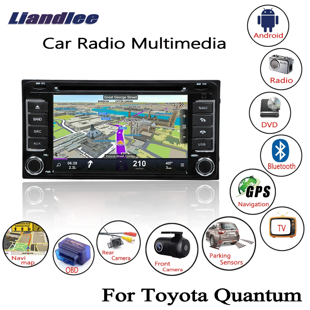 

For Toyota Quantum 2004-2016 Android Car Radio CD DVD Player GPS Navigation Maps Camera OBD TV Screen Multimedia