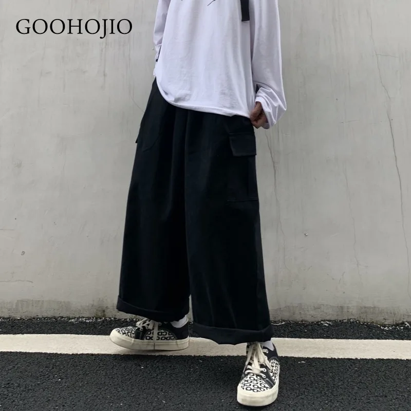 

GOOHOJIO 2021 New Spring and Autumn Chic Pant for Women Fashionable Casual Loose Women Trousers Hip Hop Solid Color Pants Women