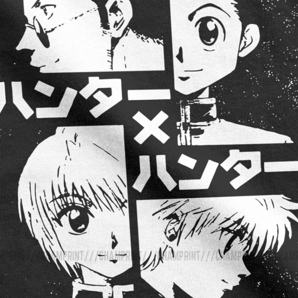 Охотников Hunter X футболки Для мужчин с мультяшным принтом Хлопковая Футболка Killua