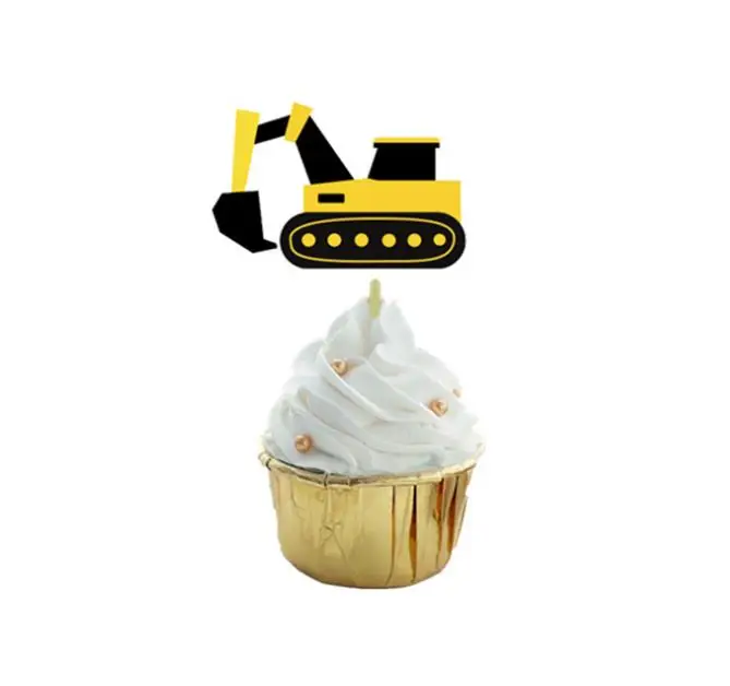 12 шт./компл. Милая машинка топперы для тортов и капкейков строительные автомобили