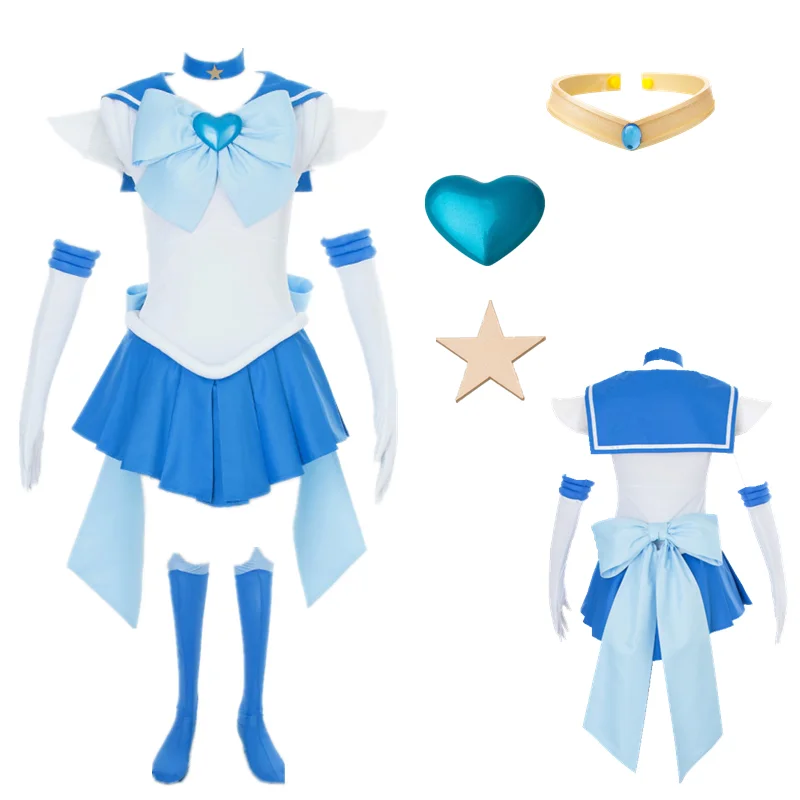 

Anime Cosplay Sailor Stars sailor mercury SuperS version of the battle suit Halloween Cosplay Costume Bowknot Halloween