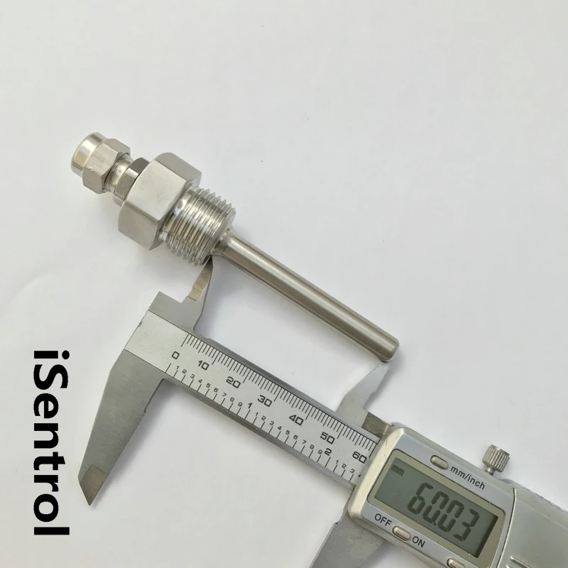 SSP21-060 Thermowell погружной рукав карман из нержавеющей стали 304 BSP 1/2 дюйма для провода