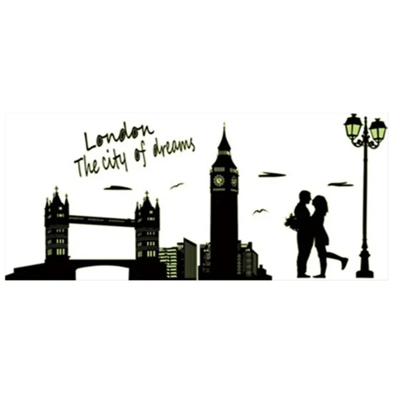 Любовь в Париже Световой Настенные Стикеры для домашнего украшения стены 3d
