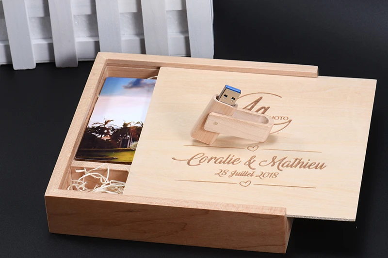 JASTER Maple деревянная квадратная фотобокс и клен usb 2,0 4 ГБ/8 ГБ/16 ГБ/32 ГБ/64 ГБ флэш-накопитель(Пользовательский логотип