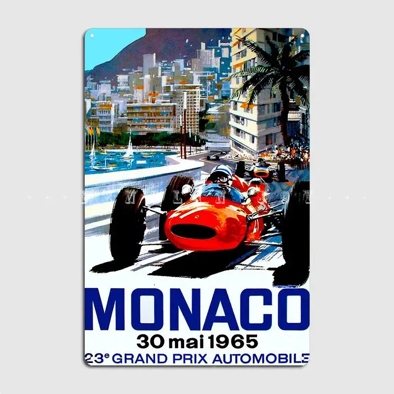 Монако Ретро Гоночная Металлическая Табличка Плакат На Стену Паба Кинотеатра Классическая Мурашка Рисунок Жестяной Знак Плакаты.