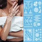 1 шт. белая хна Татуировка сексуальная кружевной чулок искусственная Роза бабочка лук вспышка свадебное искусство боди арт на руке ноги