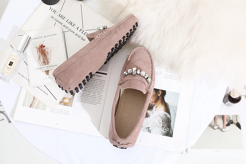 genuine cowhide leather women shoes Female Casual Fashion Flats Spring Autumn driving shoes women leather loafers
