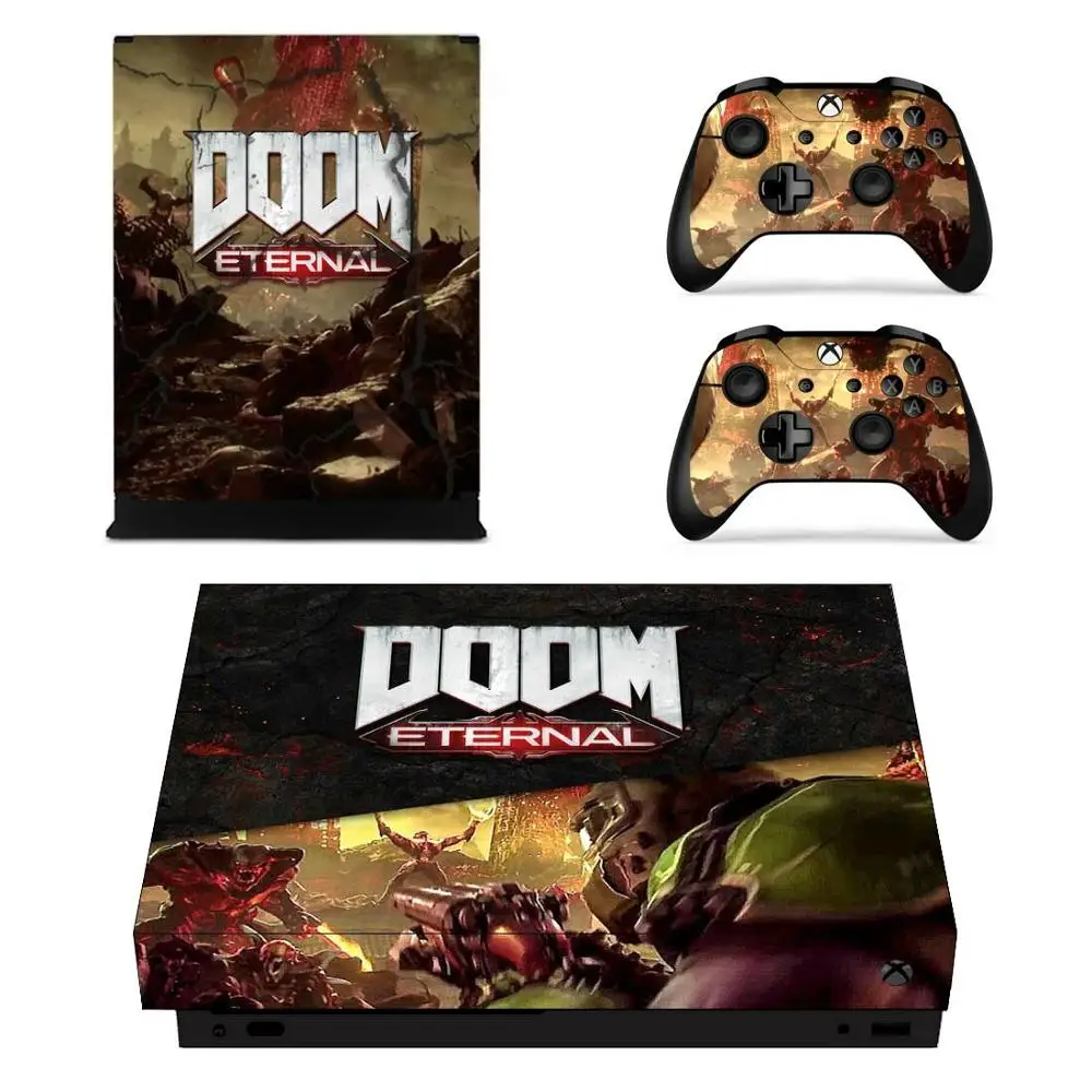 Для Xbox One X стикер s Doom виниловое покрытие Наклейки Обложка Pegatinas Adesivos для one