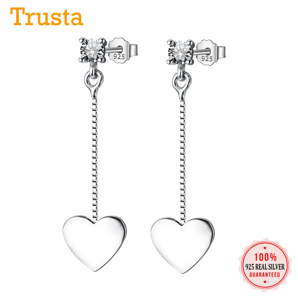 Trusta новые серьги серебристого цвета 925 пробы Бижутерия гвоздики любовь подарок