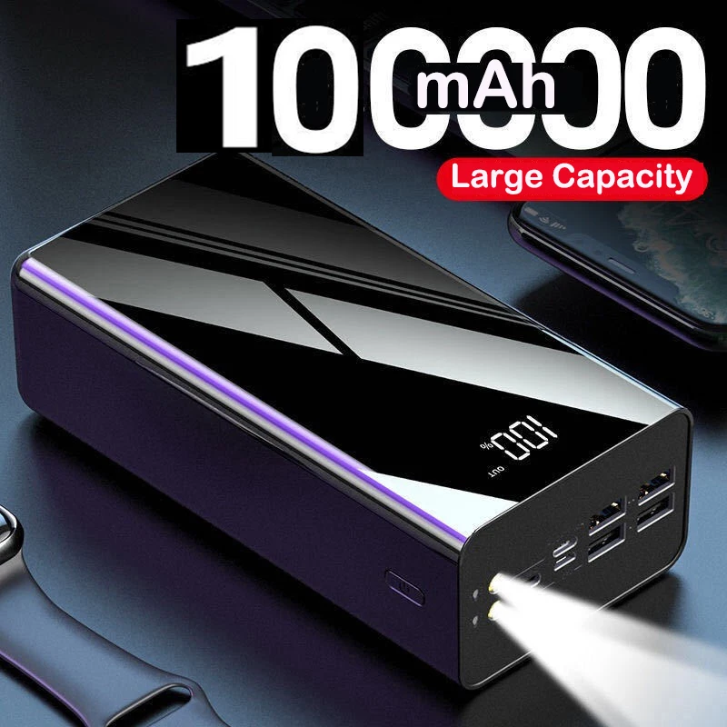 

Power Bank 100000 мАч портативный быстрой зарядки повербанк мобильный телефон внешняя дополнительная заряжаемая батарея банк энергии для Xiaomi Mi ...