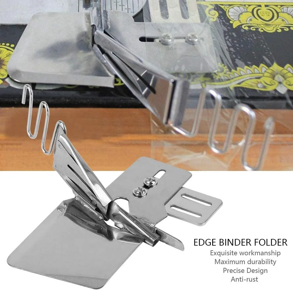 

Double Fold Angle Binder Attachment Bias Binding Right-Angle Edging Tube Four-Fold Curling Device For Industrial Sewing Machines