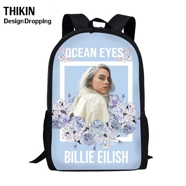 THIKIN Новые 3 шт./набор Billie Eilish школьные сумки для подростков мальчиков и девочек хип-хоп детский школьный рюкзак Rapper Женская Повседневная сумка - Цвет: as picture