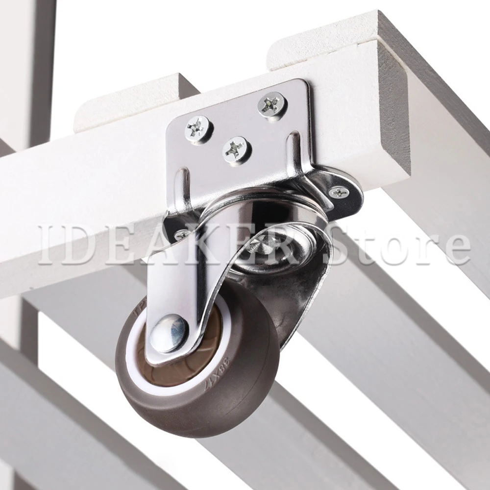 

1/4PCS Furniture Swivel Casters Wheels Crib Rubber Rollers Wheel L-Bracket Caster With Brake No Noise For Crib Bookcase Cabinet