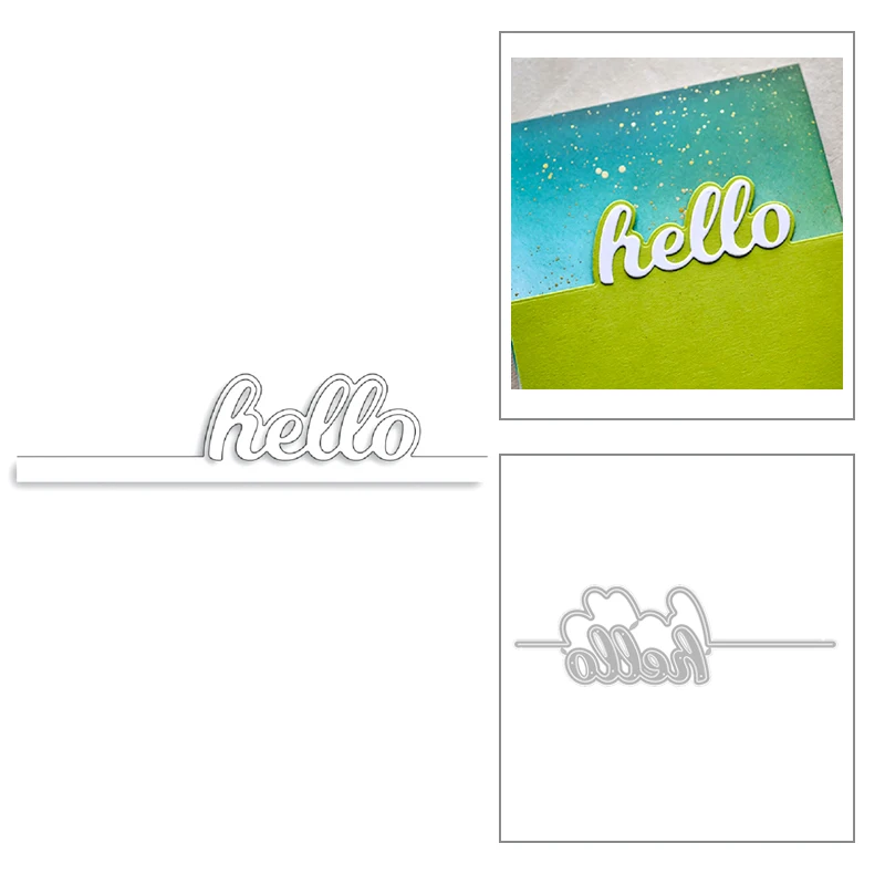 

2020 новые английские слова Hello металлические режущие штампы для самостоятельной резки бумаги ремесло изготовление фона поздравительные открытки Скрапбукинг без штампов