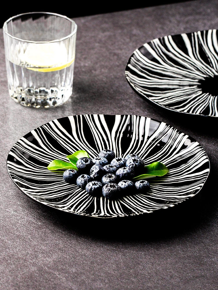 

Ceramic dinner plate round steak plate Western dinner plate ceramic tableware home dish plates fruit salad cake plate