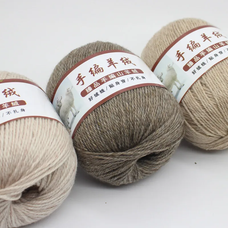 Крашеная шерстяная пряжа вязаный свитер шарф кашемировая носки из вискозы 50 г