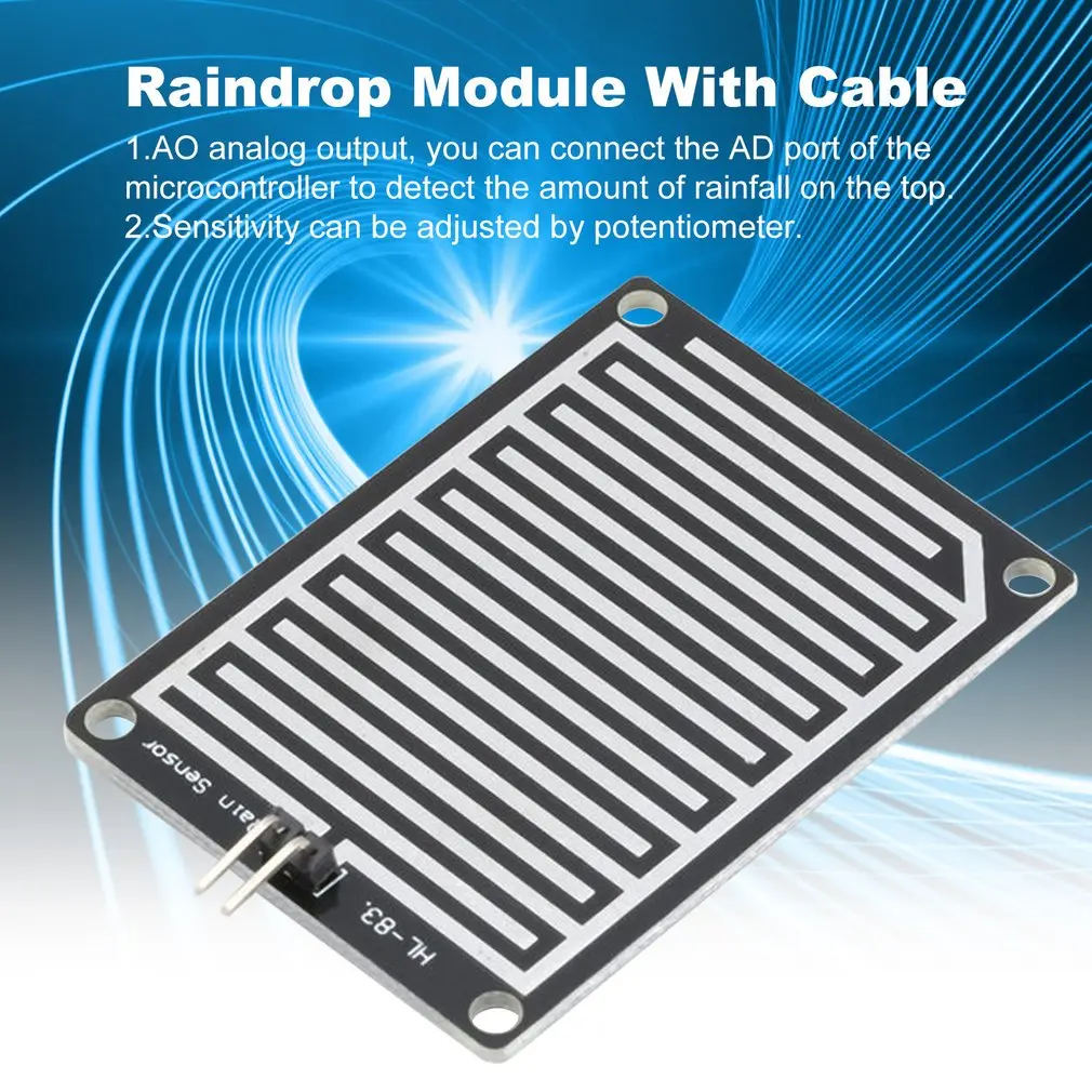 5 в светодиодный датчик дождя капли воды обнаружения влажности модуль комплект
