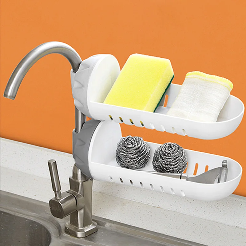 

Faucet Drain Rack Sink Organizer Sponge Holder Kitchen Accessories Storage Baskets Organization Hanging Household Items