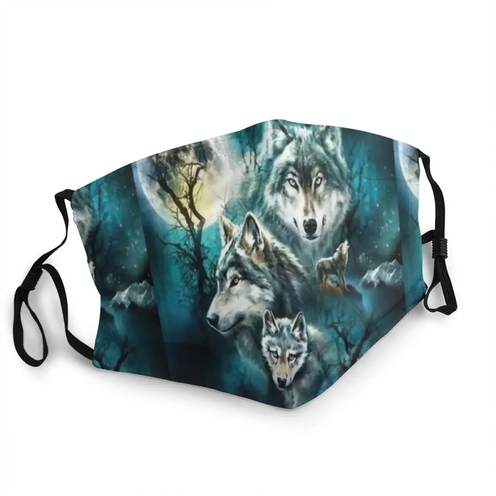 

Wolf Fox Reusable Mouth Face Mask Animal Graphics Art Dustproof Protection Cover Unisex Respirator Mouth-Muffle