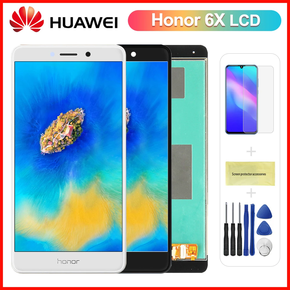 ЖК экран 5 дюйма для HUAWEI Honor 6X 2017 сенсорный 6 X GR5 дигитайзер BLN AL10 L24|Экраны мобильных