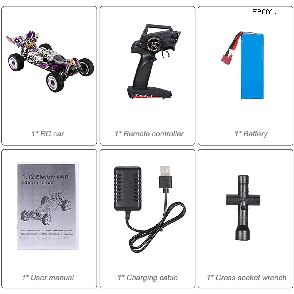 WLtoys 124019 RC автомобиль 1:12 Масштаб 2.4ГГц дистанционного управления 4WD 60км/ч высокоскоростной гоночный внедорожник дрифт RTR игрушки.