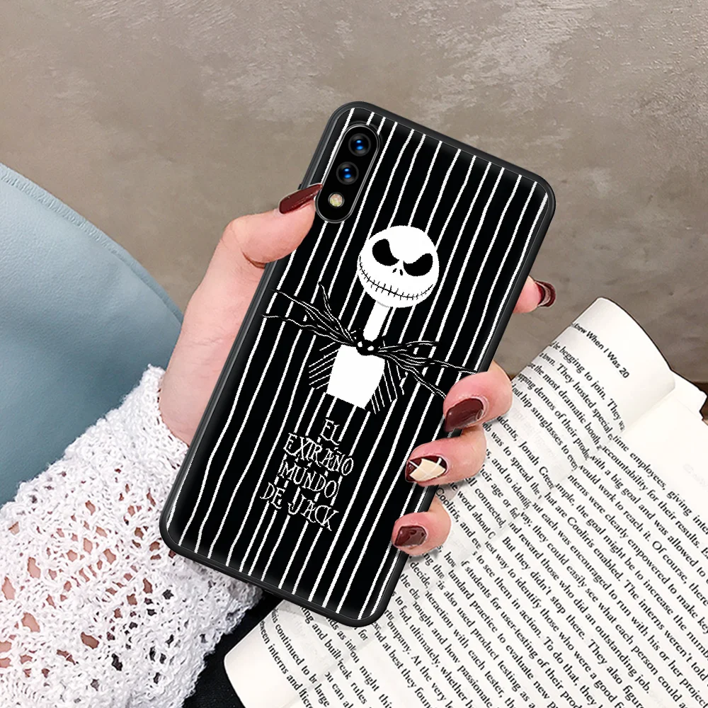 

Hot Jack skellington Fashion Silicone Phone Case For Huawei Honor 6A 7A 7C 8 8A 8X 9 9X 10 10i 20 Lite Pro Play black Coque 3D