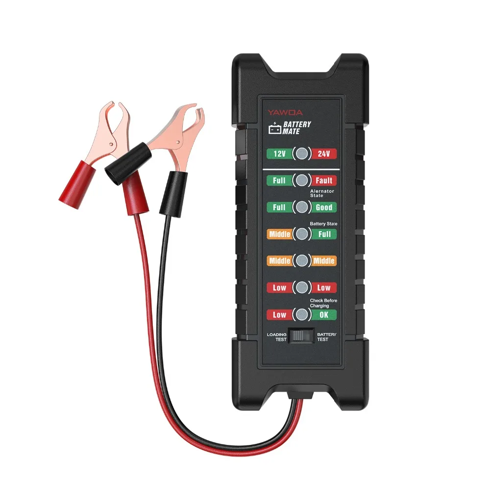 Тестер батареи BM410 12~ 24V медный зажим версия автомобиля цифровой 6 светодиодный светильник генератор авто анализатор батареи