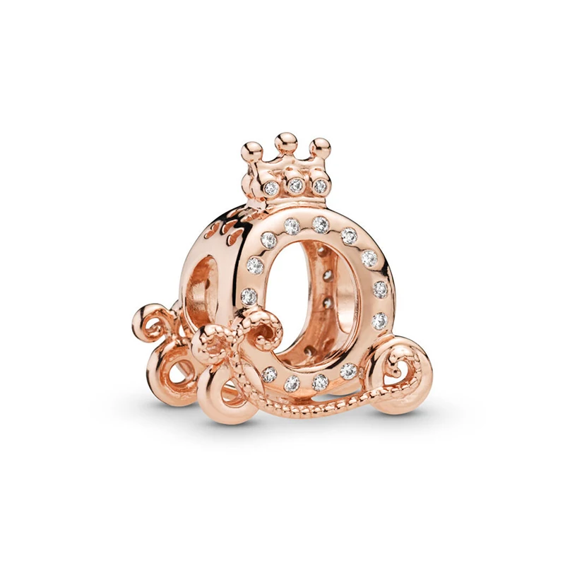 Оригинальный Автомобильный талисман с прозрачными фианитами Корона из розового