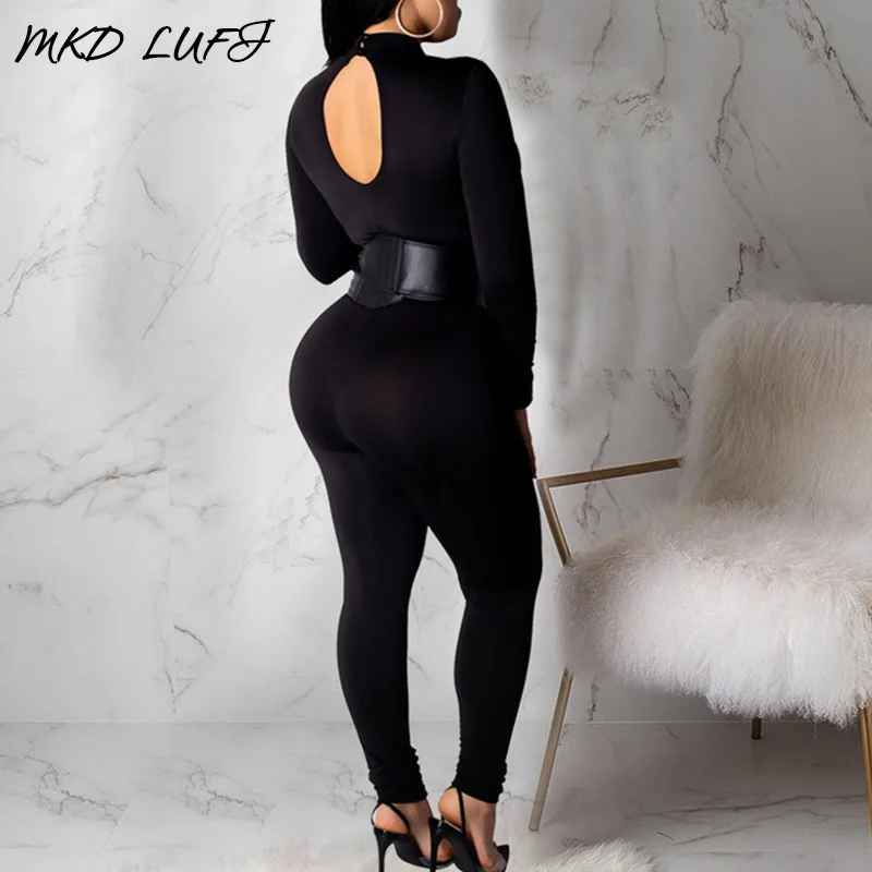 Сексуальный комбинезон с длинными рукавами и открытой спиной из сетки для женщин, облегающий по фигуре с патчворком.