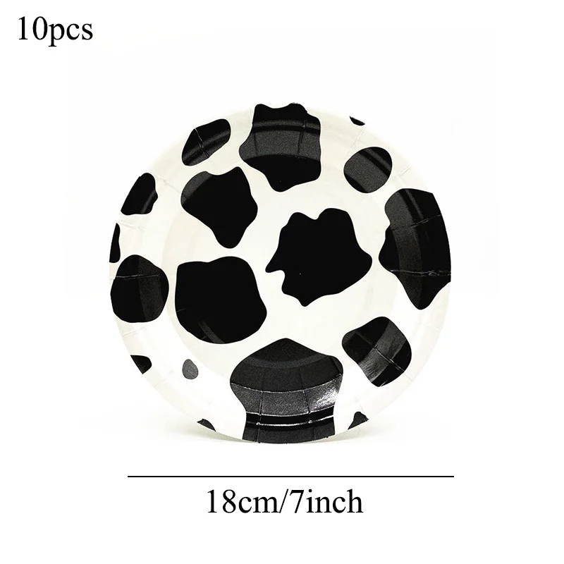 

Animal Cow Balloons Kids Favors Tablecloth Disposable Plate Birthday Party Decor Disposable Cup Baby Shower Decor Farm Cow Theme