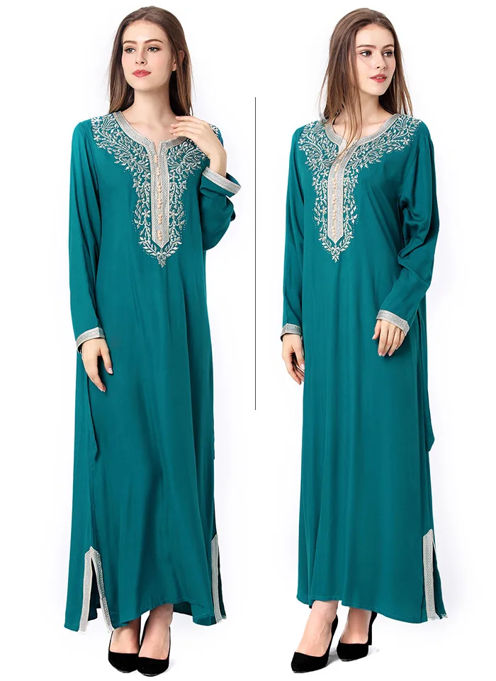 Платье для женщин, индийское, мусульманское, Рамадан, арабское, с вышивкой